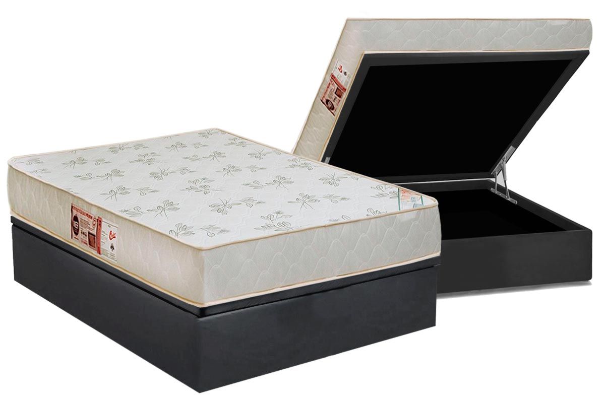 Cama Box Baú CRC +Colchão D33 Sleep Max Relax Castor