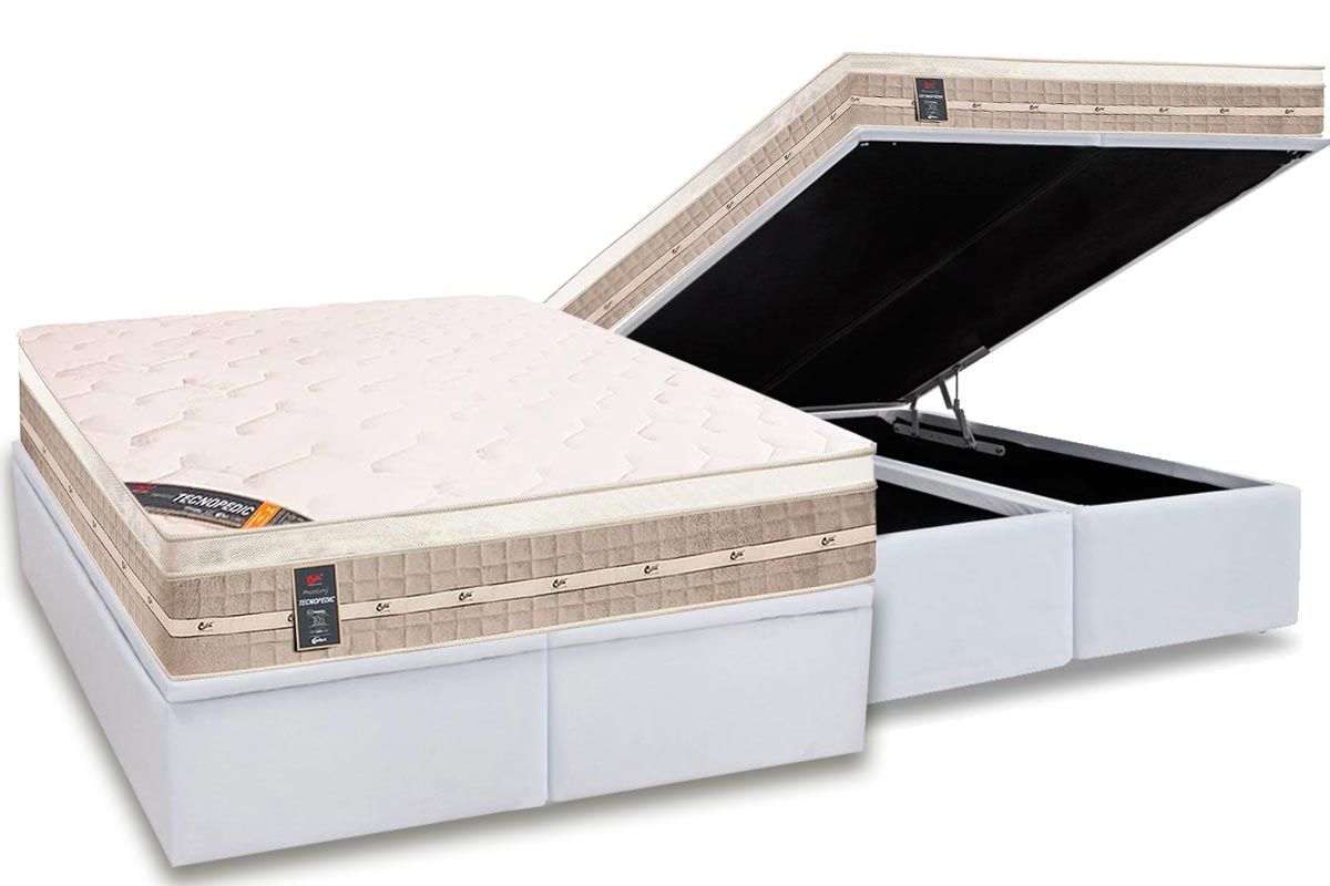 Cama Box Baú CRC +Colchão Molas Premium Castor