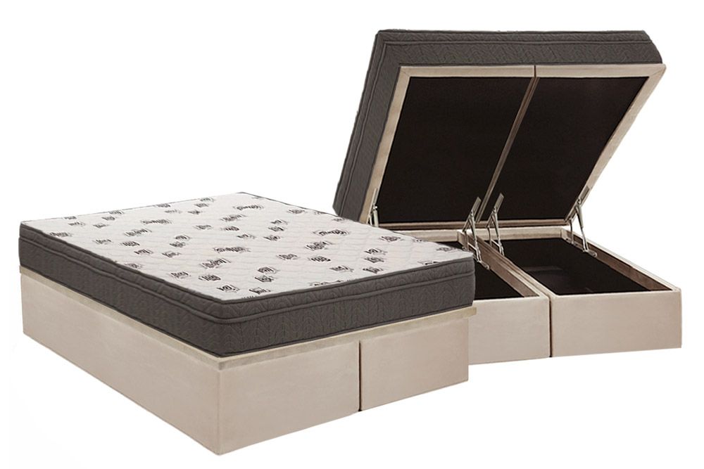 Cama Box Baú CRC +Colchão Espuma D45 Light Ortobom