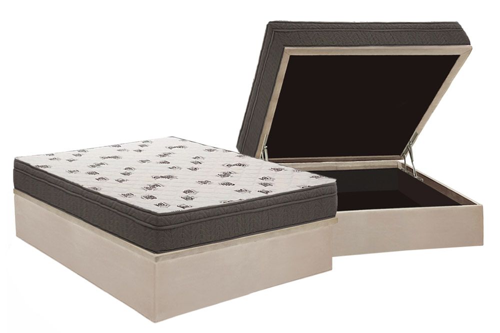 Cama Box Baú CRC +Colchão Espuma D45 Light Ortobom