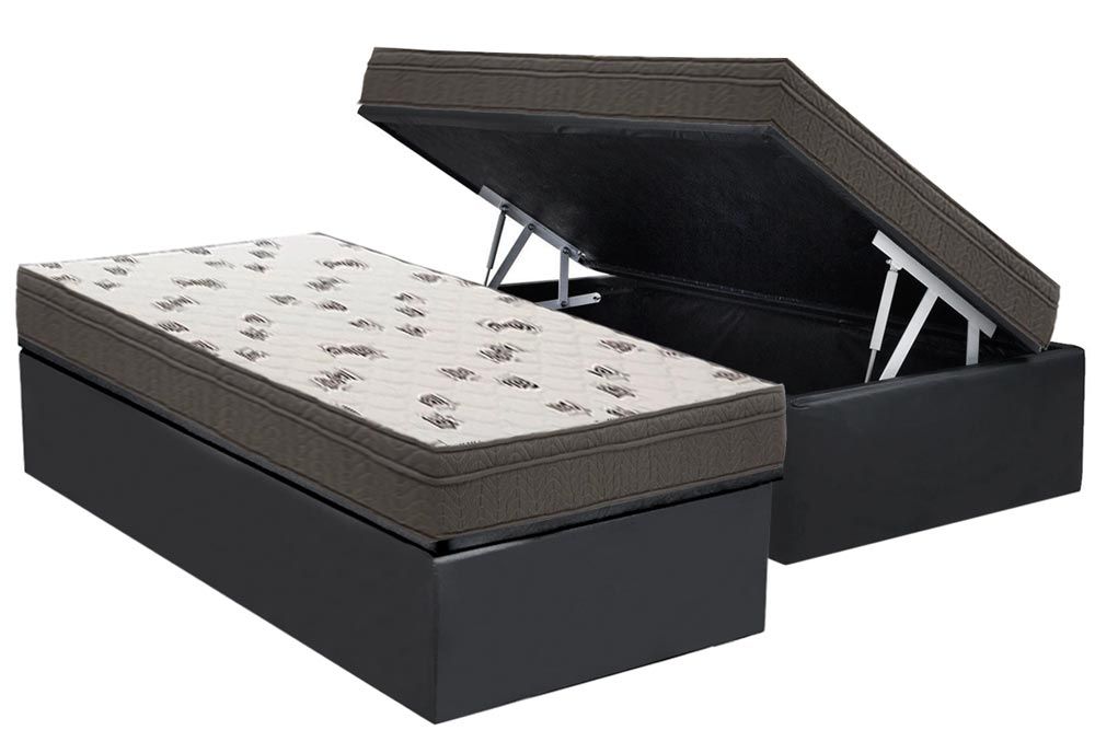 Cama Box Baú CRC +Colchão Espuma D45 Light Ortobom