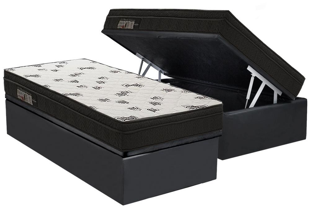 Cama Box Baú CRC +Colchão Espuma D45 Light Ortobom