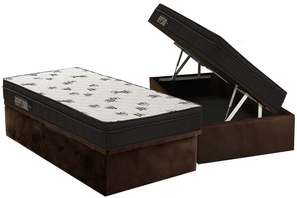 Cama Box Baú CRC +Colchão Espuma D45 Light Ortobom