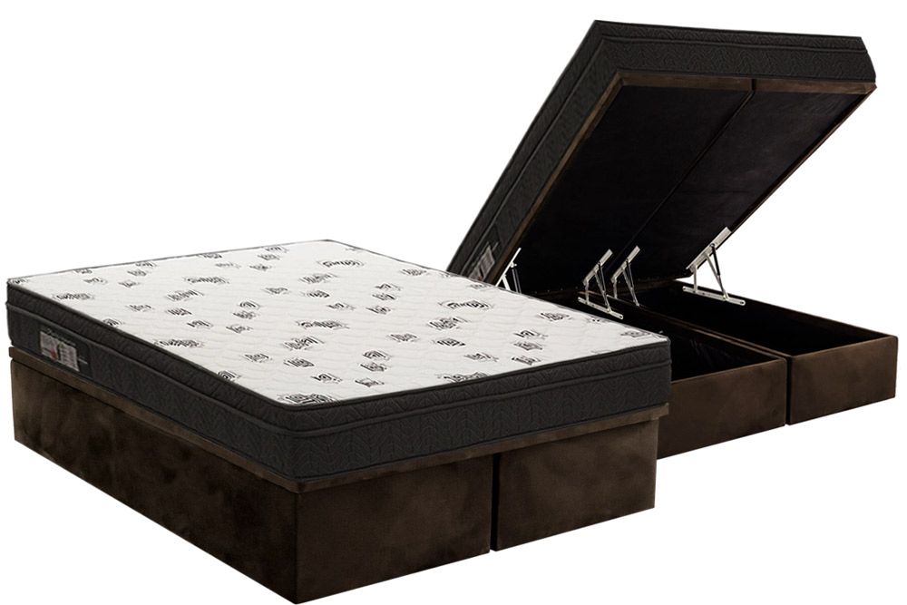 Cama Box Baú CRC +Colchão Espuma D45 Light Ortobom