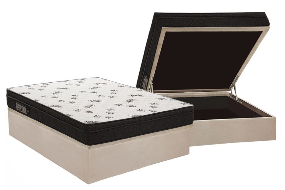 Cama Box Baú CRC +Colchão Espuma D45 Light Ortobom