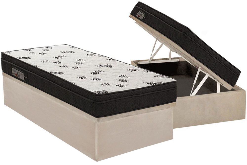 Cama Box Baú CRC +Colchão Espuma D45 Light Ortobom