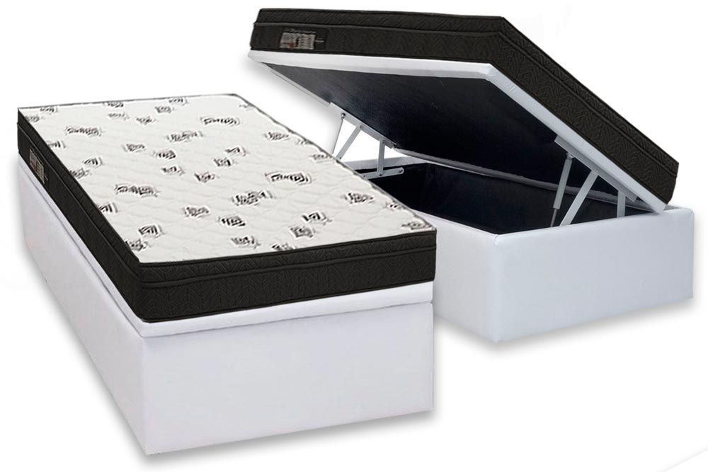 Cama Box Baú CRC +Colchão Espuma D45 Light Ortobom