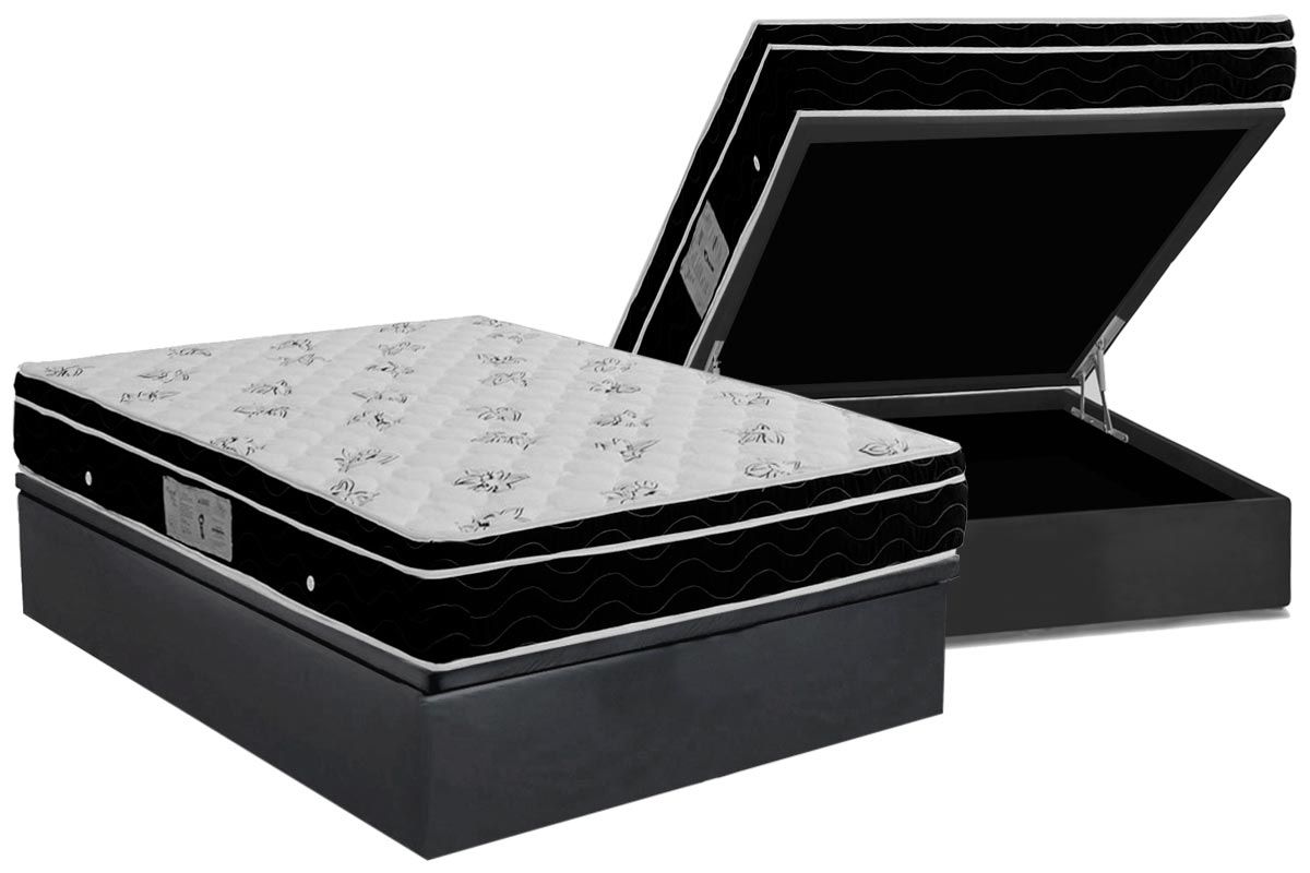 Cama Box Baú CRC +Colchão Molas Physical Ortobom
