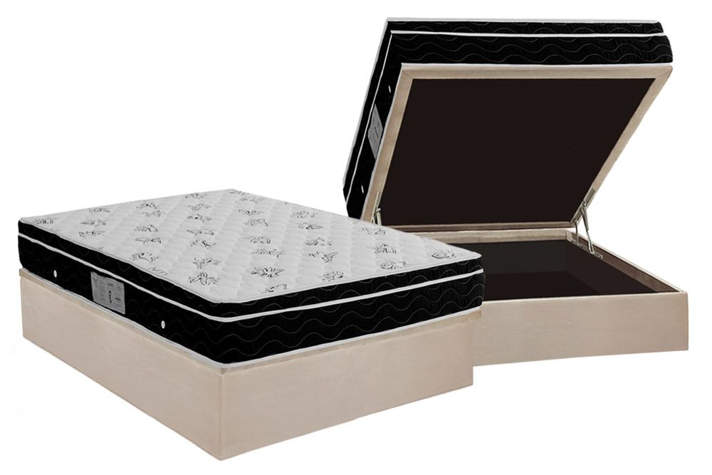 Cama Box Baú CRC +Colchão Molas Physical Ortobom