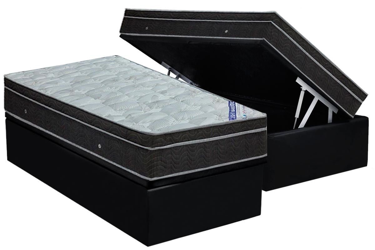 Cama Box Baú CRC +Colchão Molas Light Ortobom