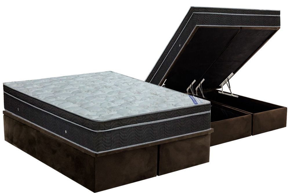 Cama Box Baú CRC +Colchão Molas Light Ortobom