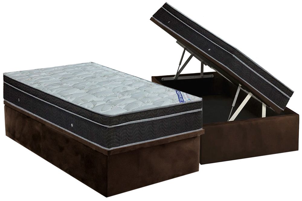 Cama Box Baú CRC +Colchão Molas Light Ortobom