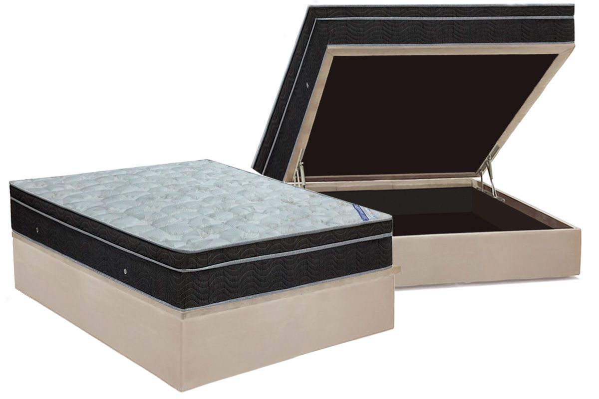 Cama Box Baú CRC +Colchão Molas Light Ortobom