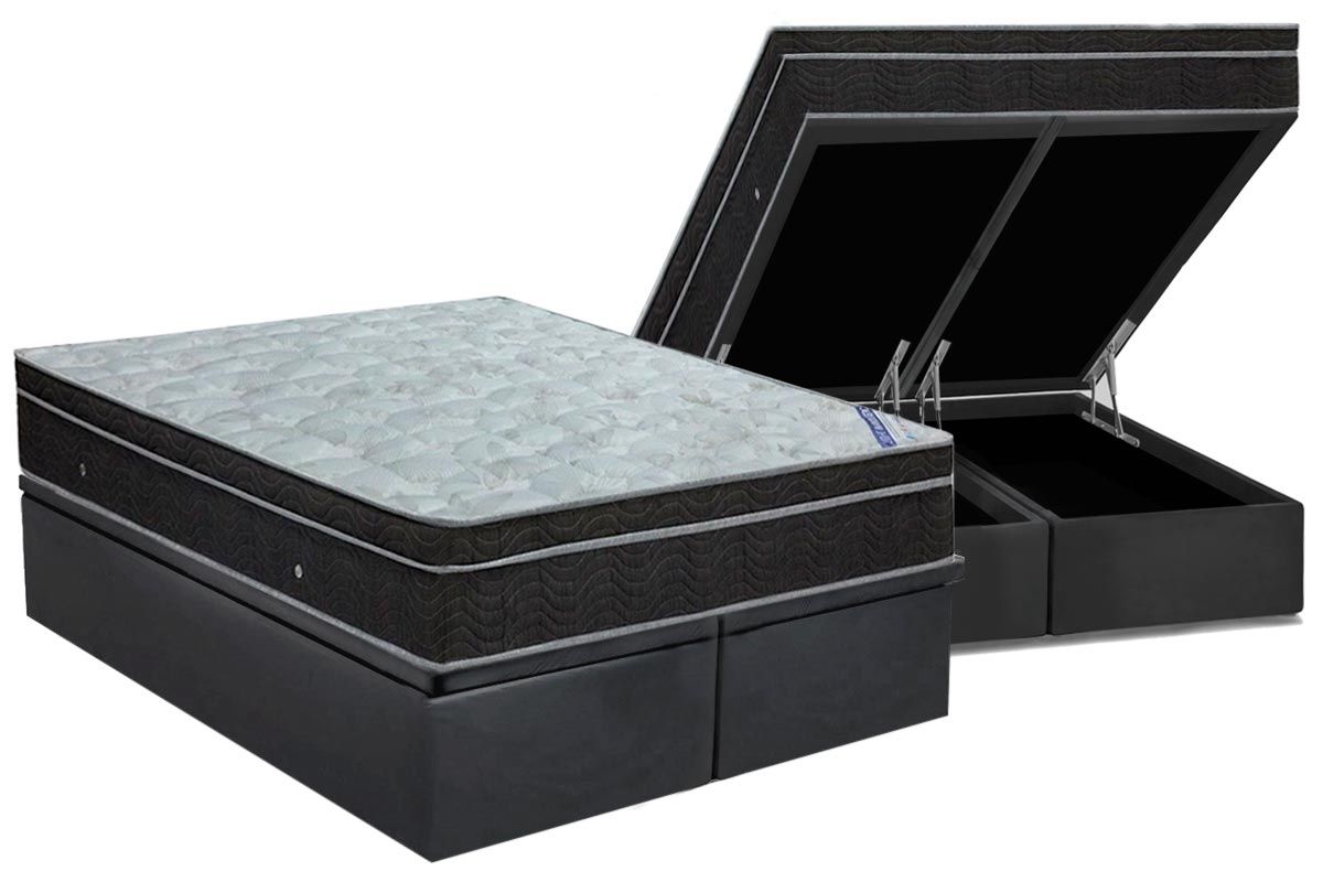 Cama Box Baú CRC +Colchão Molas Light Ortobom