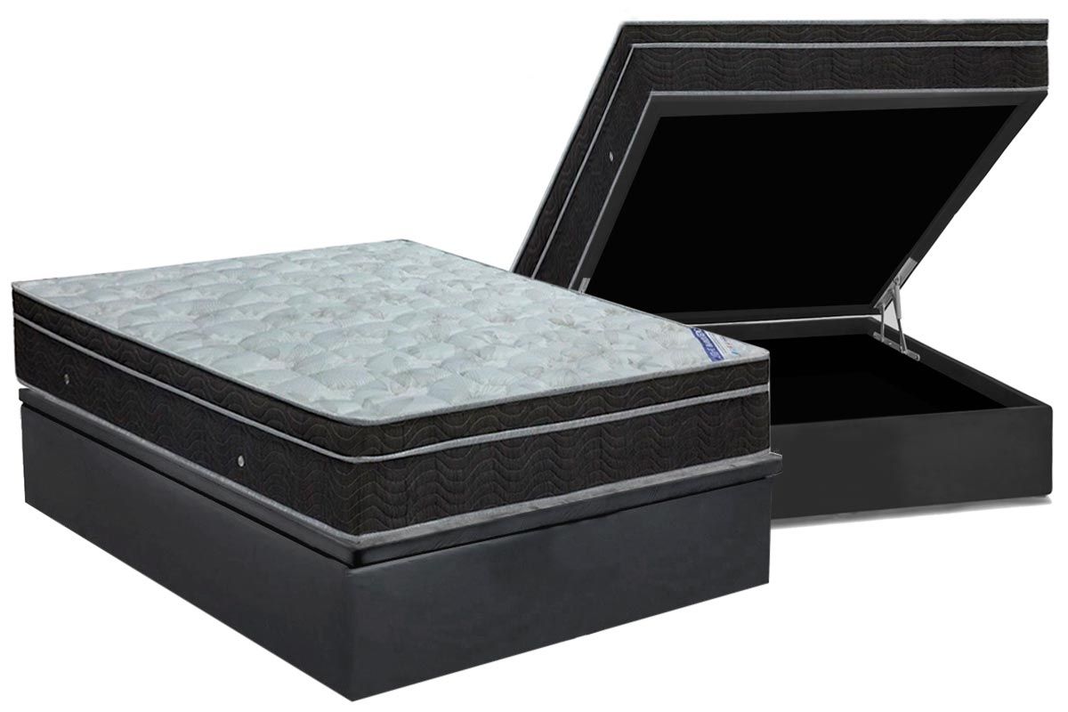 Cama Box Baú CRC +Colchão Molas Light Ortobom