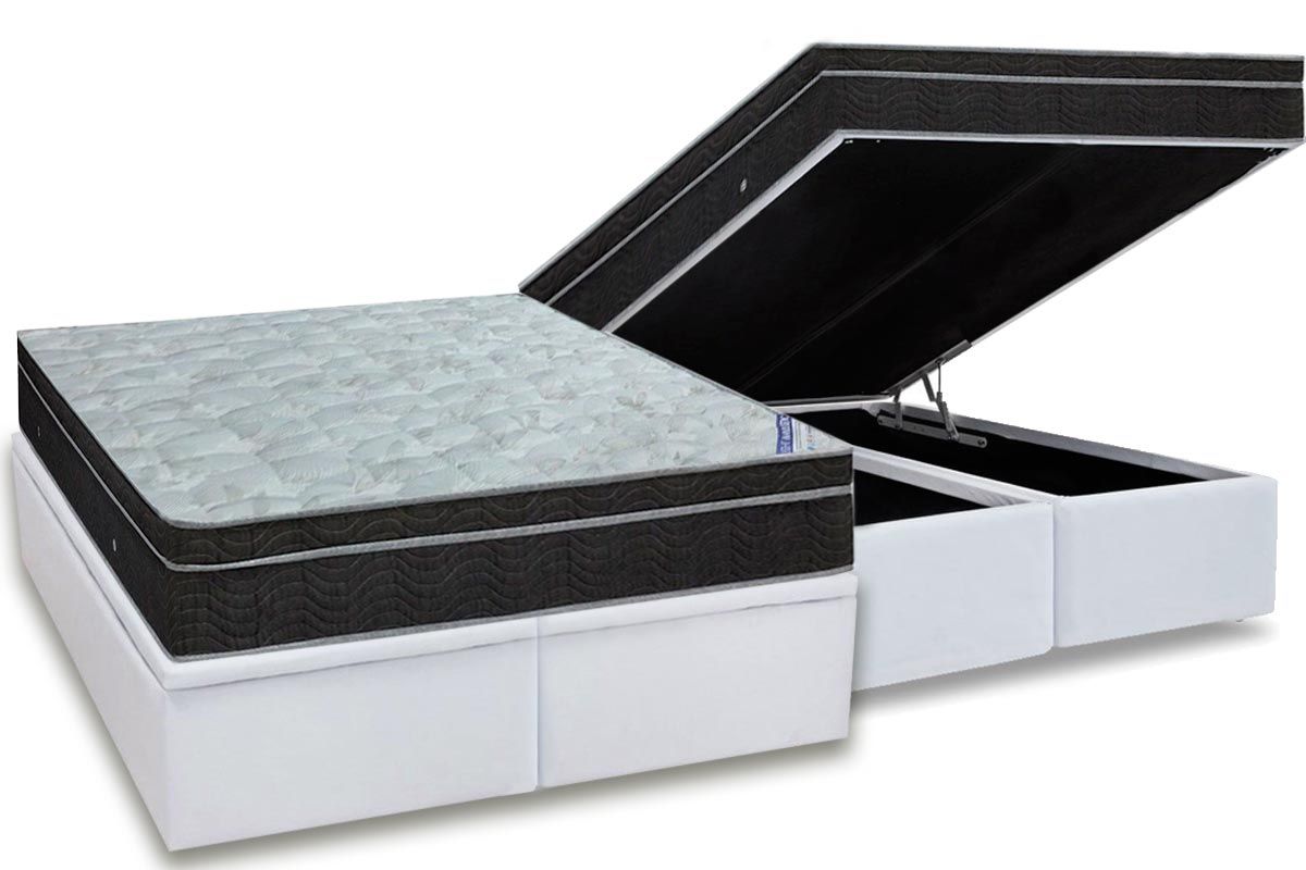 Cama Box Baú CRC +Colchão Molas Light Ortobom