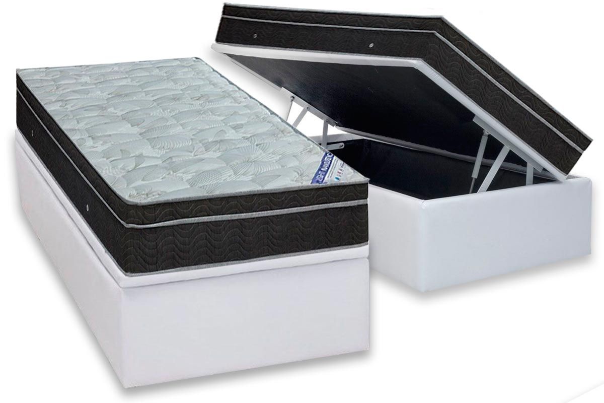 Cama Box Baú CRC +Colchão Molas Light Ortobom