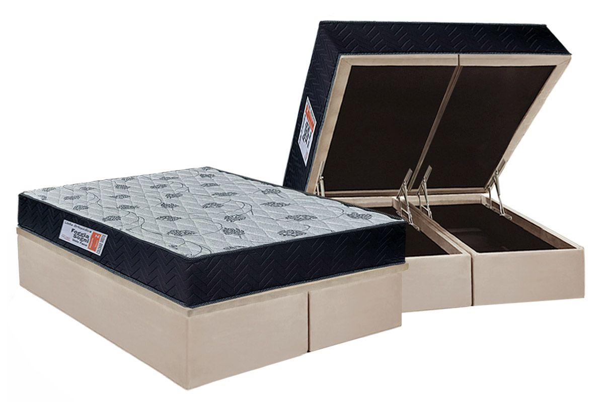 Cama Box Baú CRC +Colchão Ortopédico Sogni Orthoflex