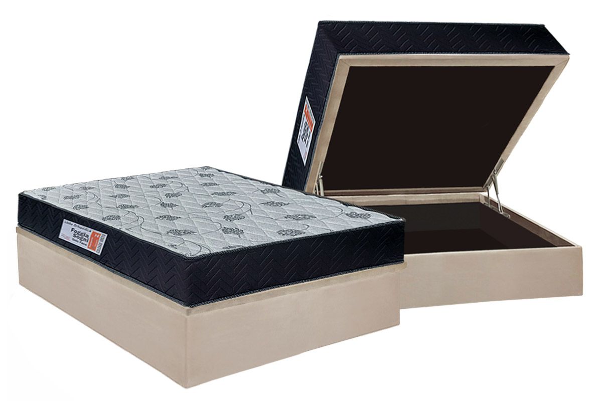 Cama Box Baú CRC +Colchão Ortopédico Sogni Orthoflex