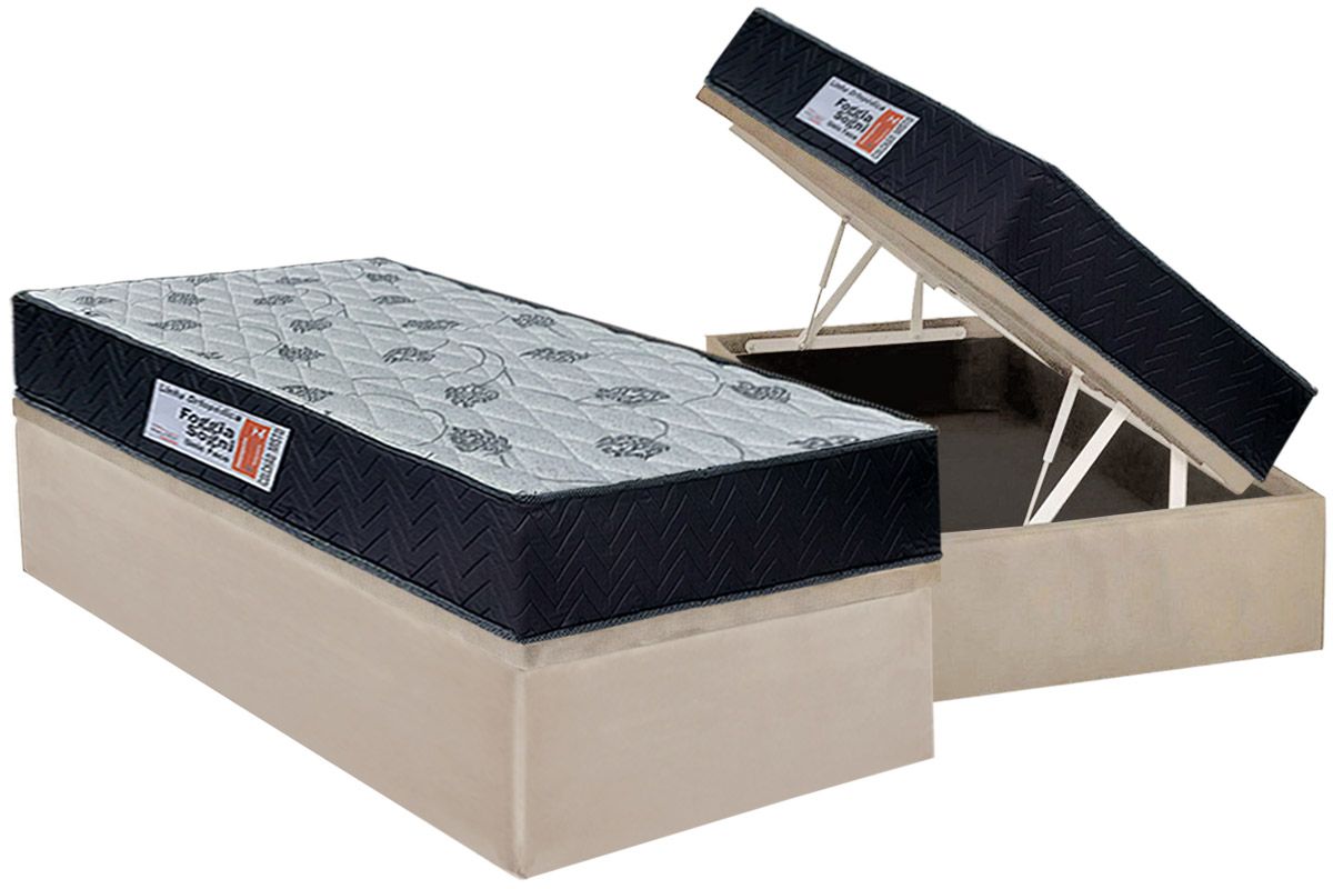Cama Box Baú CRC +Colchão Ortopédico Sogni Orthoflex