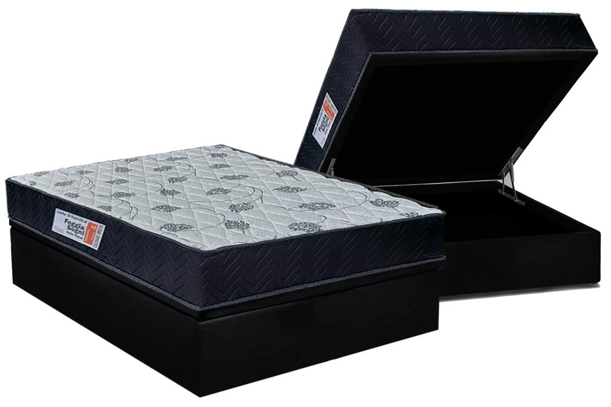 Cama Box Baú CRC +Colchão Ortopédico Sogni Orthoflex