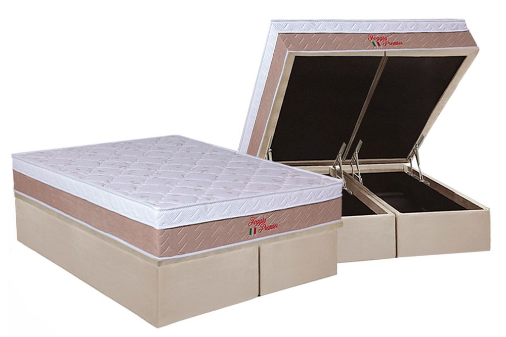 Cama Box Baú CRC +Colchão Ortopédico Premier Orthoflex