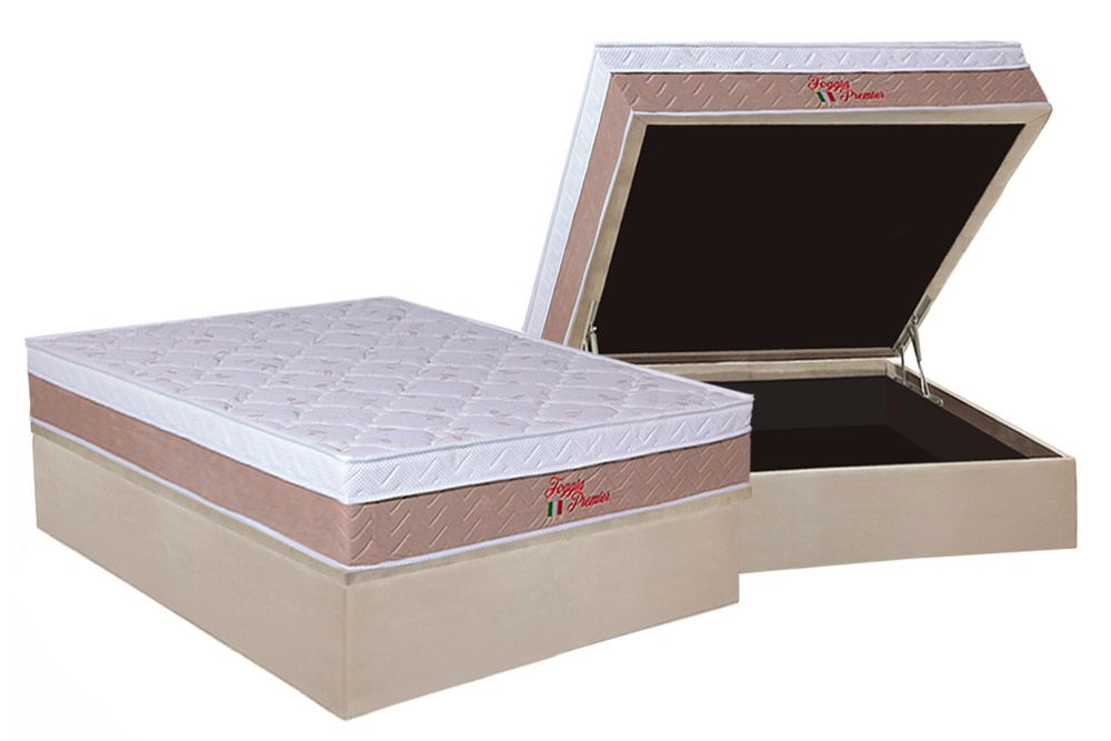 Cama Box Baú CRC +Colchão Ortopédico Premier Orthoflex