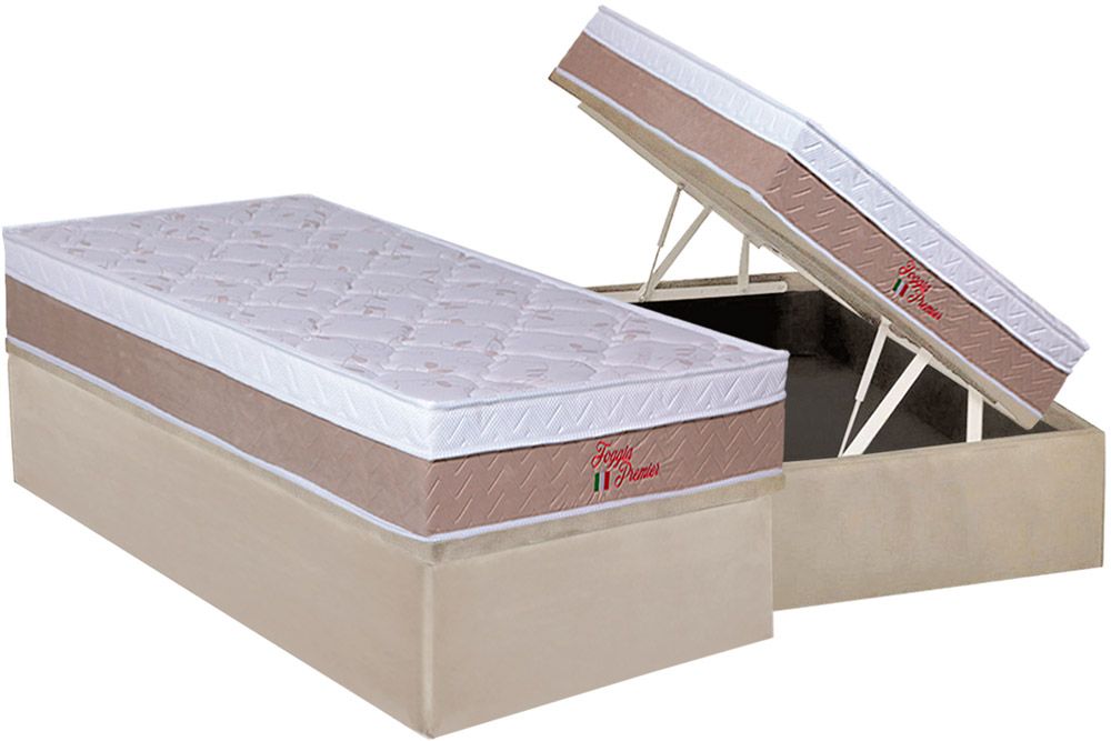 Cama Box Baú CRC +Colchão Ortopédico Premier Orthoflex