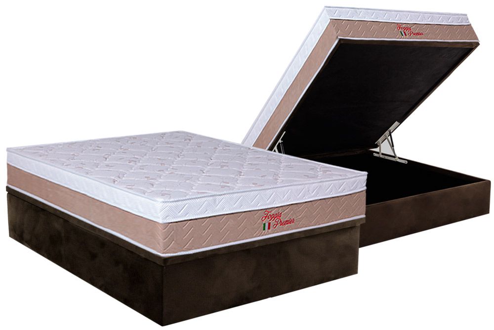 Cama Box Baú CRC +Colchão Ortopédico Premier Orthoflex