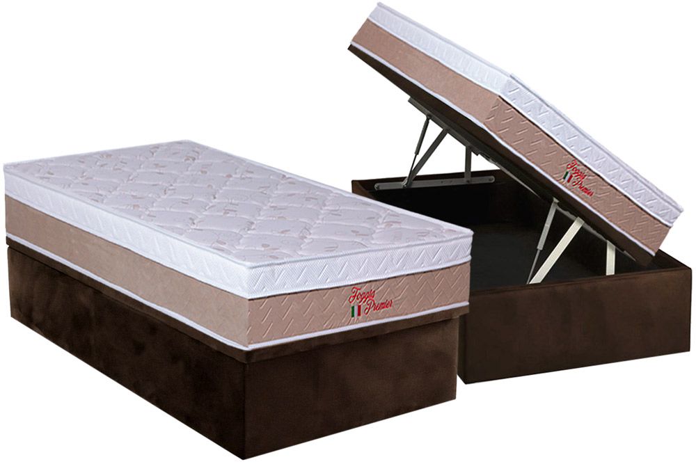 Cama Box Baú CRC +Colchão Ortopédico Premier Orthoflex