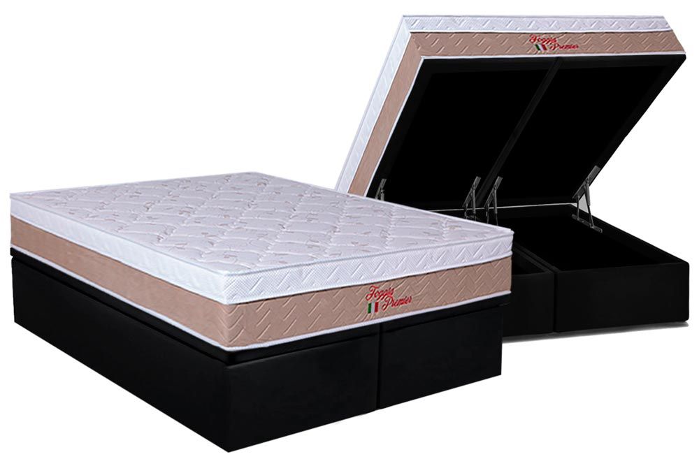 Cama Box Baú CRC +Colchão Ortopédico Premier Orthoflex
