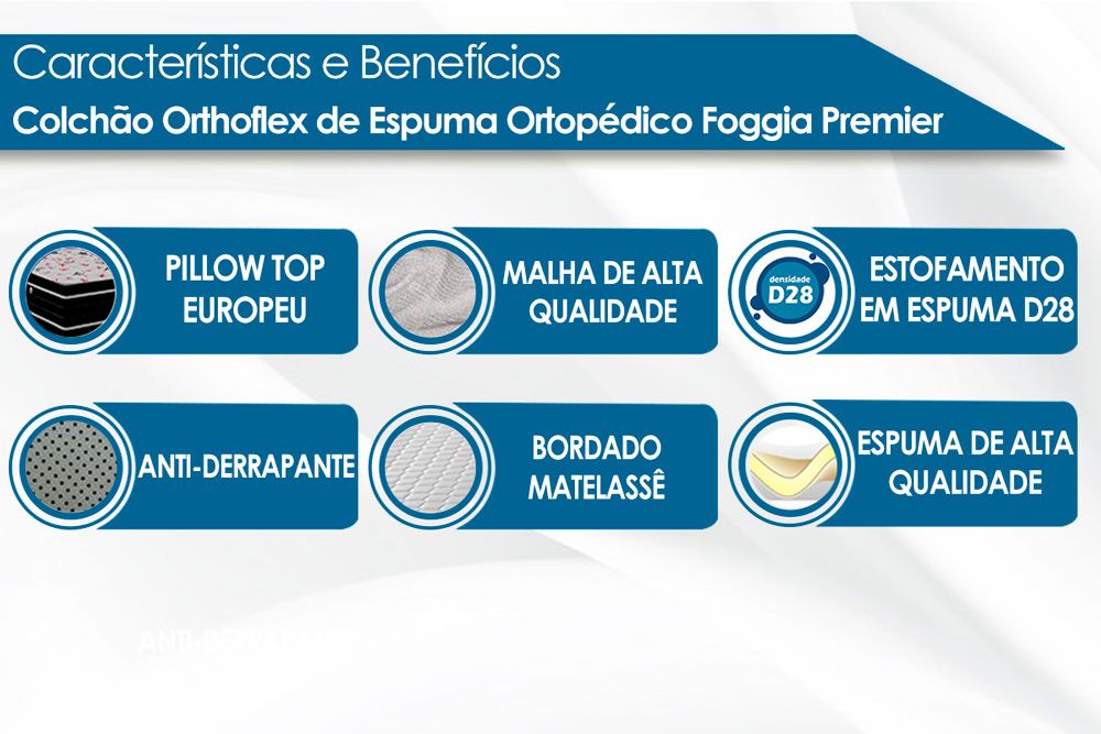Cama Box Baú CRC +Colchão Ortopédico Premier Orthoflex