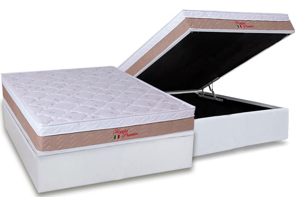 Cama Box Baú CRC +Colchão Ortopédico Premier Orthoflex