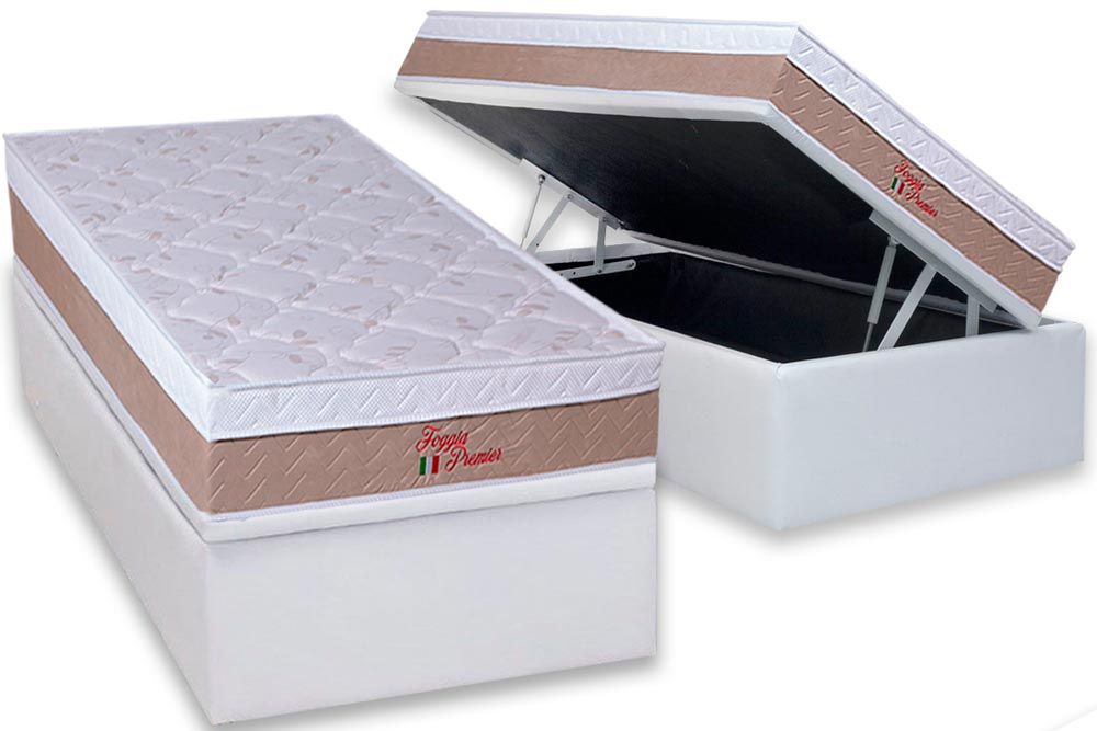 Cama Box Baú CRC +Colchão Ortopédico Premier Orthoflex