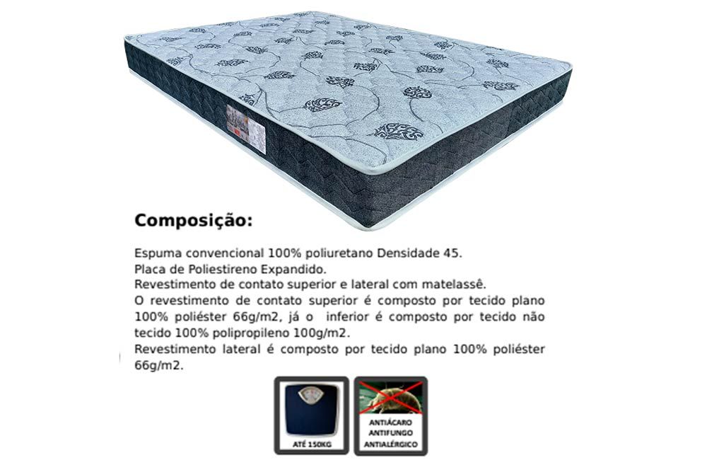Cama Box CRC +Colchão Ortopédico Cecina Orthoflex