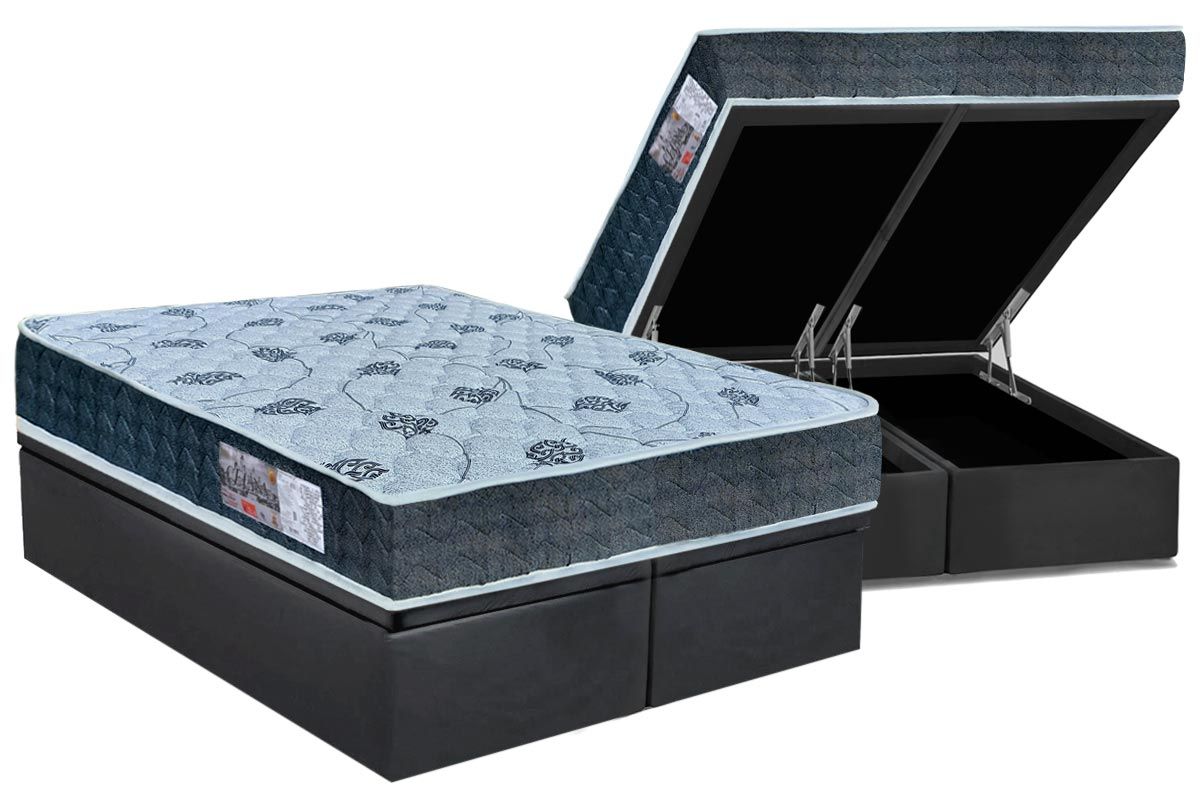 Cama Box Baú CRC +Colchão Ortopédico Cecina Orthoflex