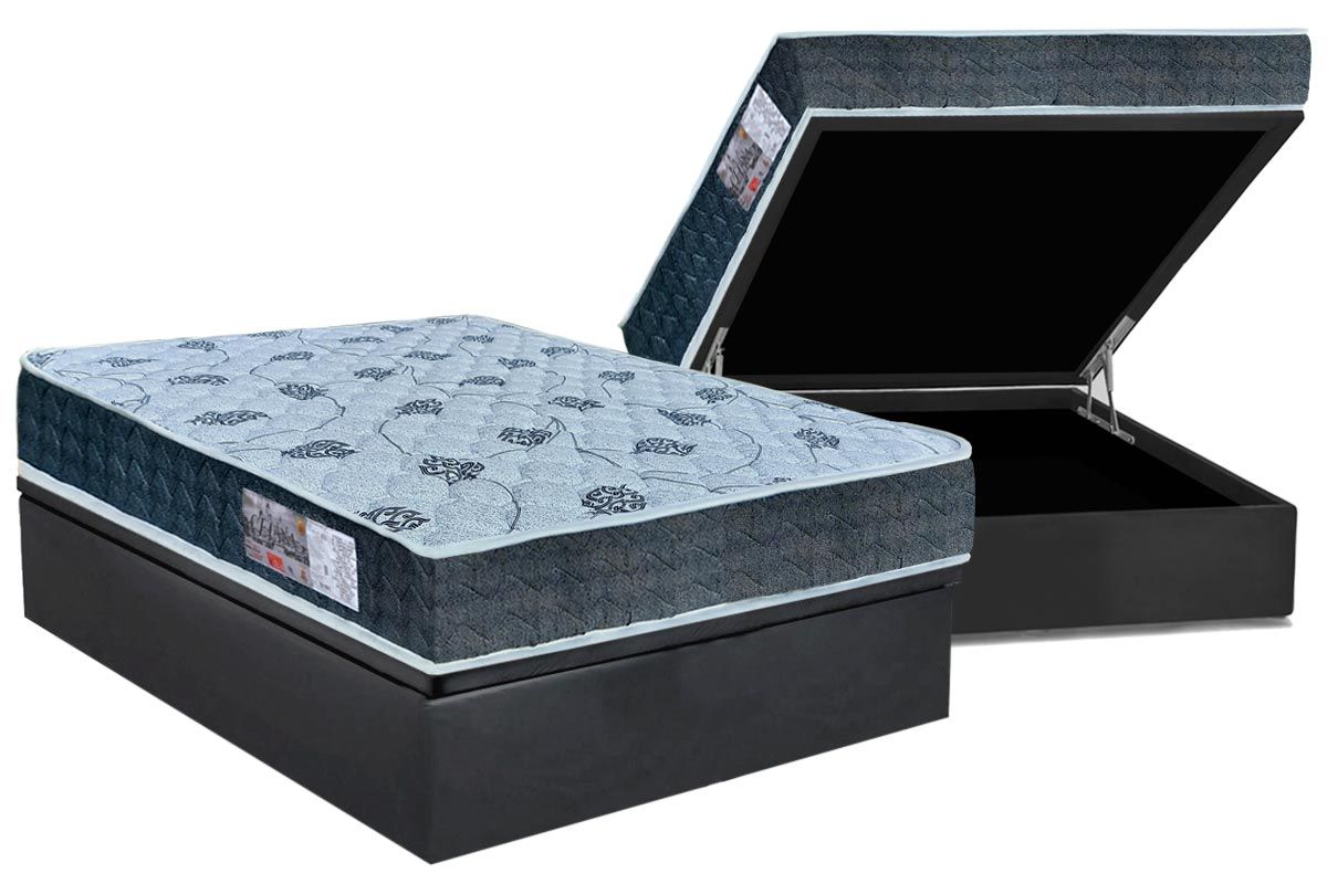 Cama Box Baú CRC +Colchão Ortopédico Cecina Orthoflex