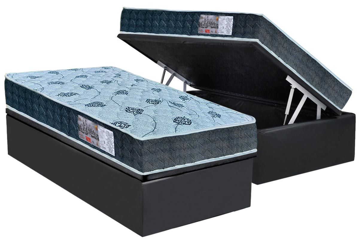 Cama Box Baú CRC +Colchão Ortopédico Cecina Orthoflex