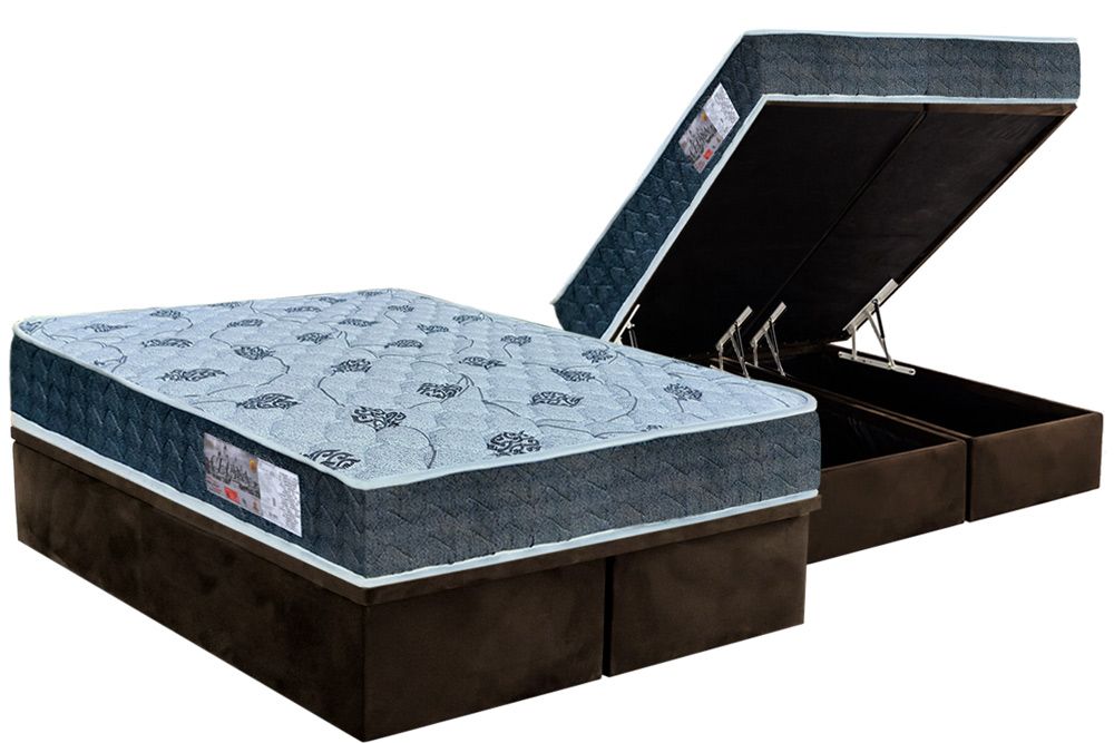Cama Box Baú CRC +Colchão Ortopédico Cecina Orthoflex