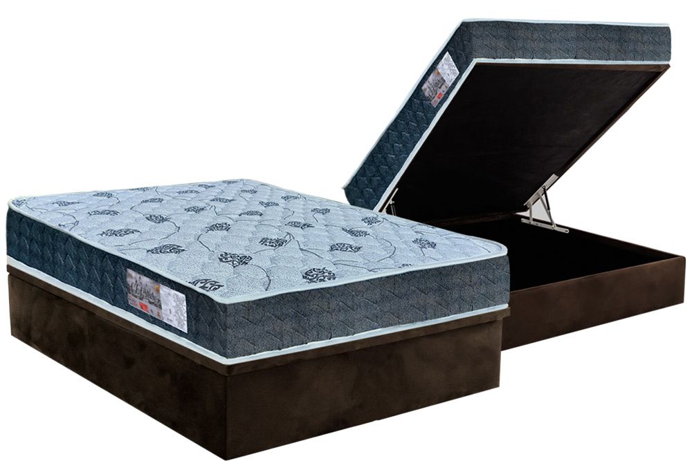 Cama Box Baú CRC +Colchão Ortopédico Cecina Orthoflex