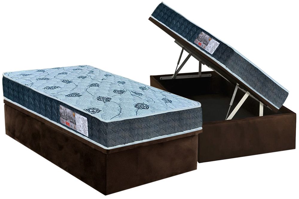 Cama Box Baú CRC +Colchão Ortopédico Cecina Orthoflex