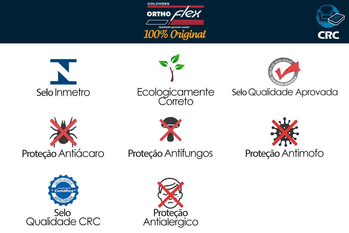 Cama Box Baú CRC +Colchão Ortopédico Cecina Orthoflex