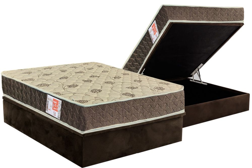 Cama Box Baú CRC +Colchão D33 ComfortPedic Orthoflex