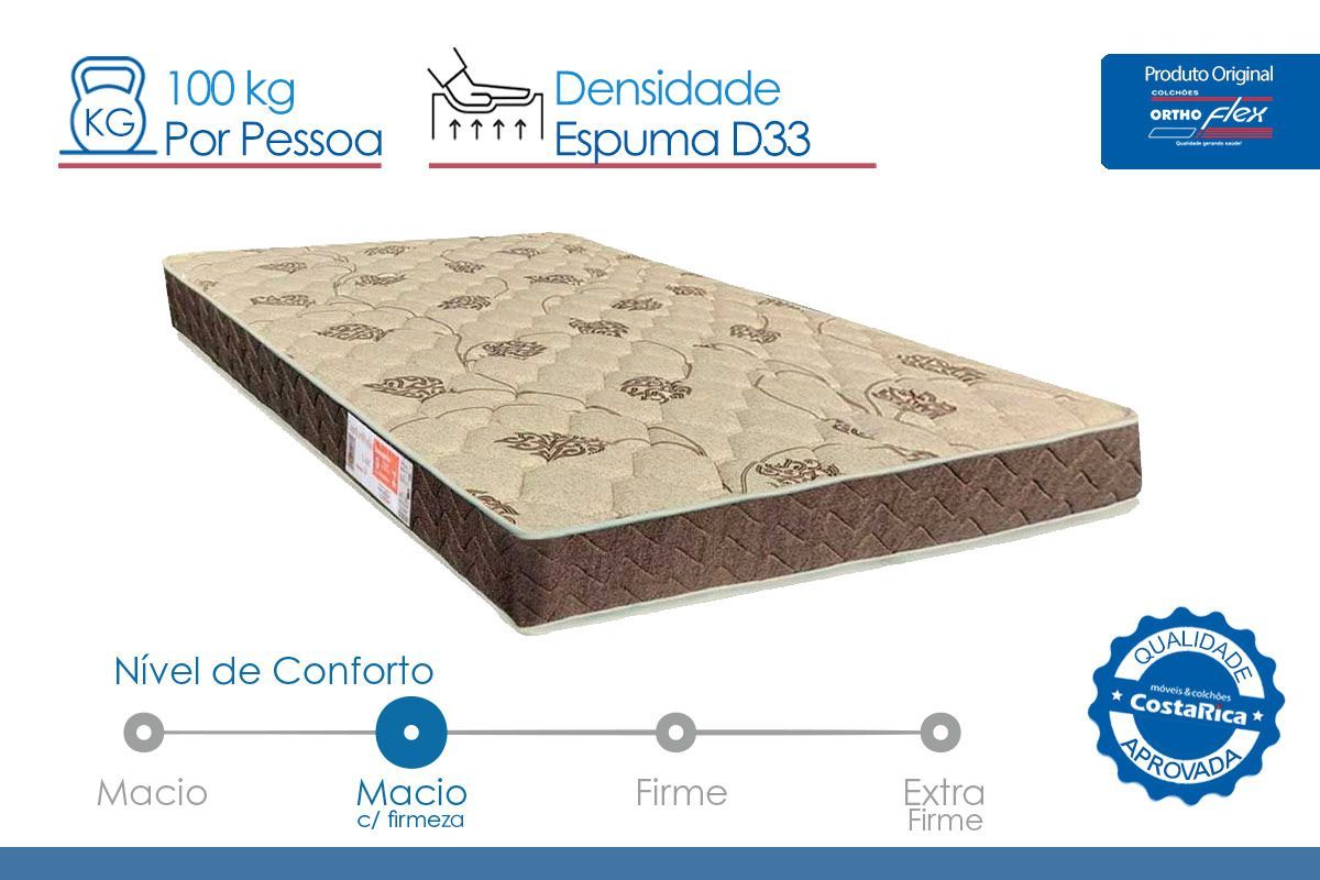 Cama Box Baú CRC +Colchão D33 ComfortPedic Orthoflex