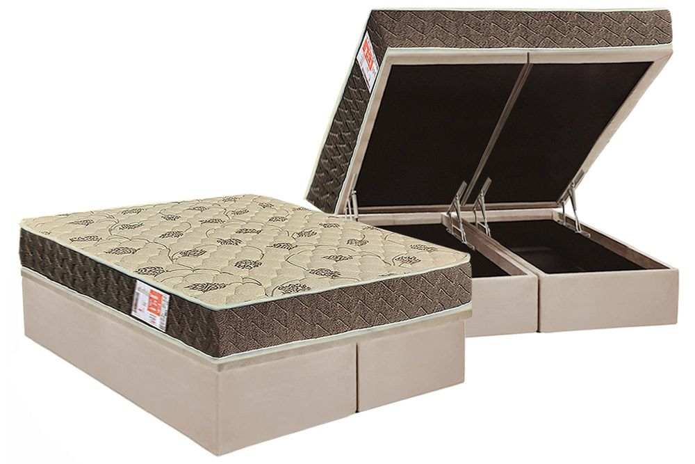 Cama Box Baú CRC +Colchão D33 ComfortPedic Orthoflex
