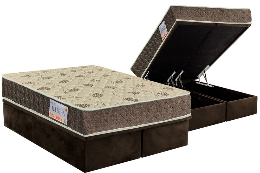 Cama Box Baú CRC +Colchão Ortopédico Matera Orthoflex