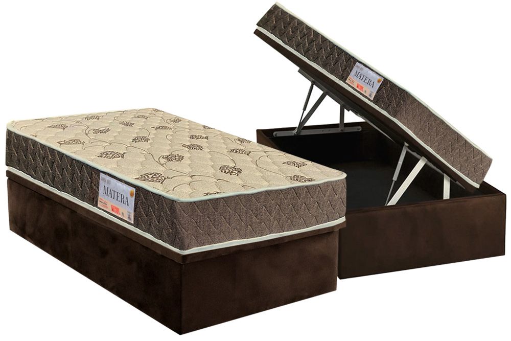 Cama Box Baú CRC +Colchão Ortopédico Matera Orthoflex