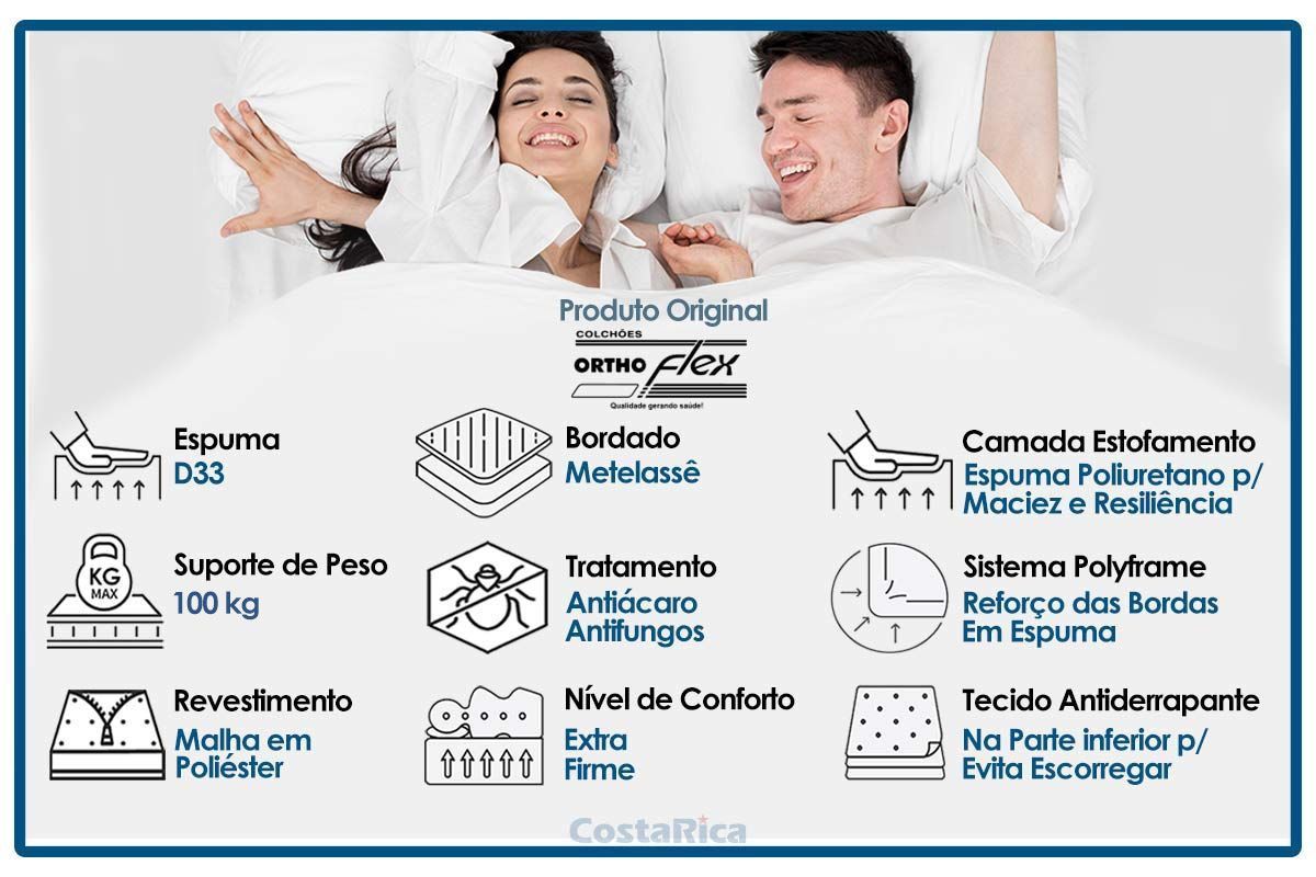 Cama Box Baú CRC +Colchão Ortopédico Matera Orthoflex
