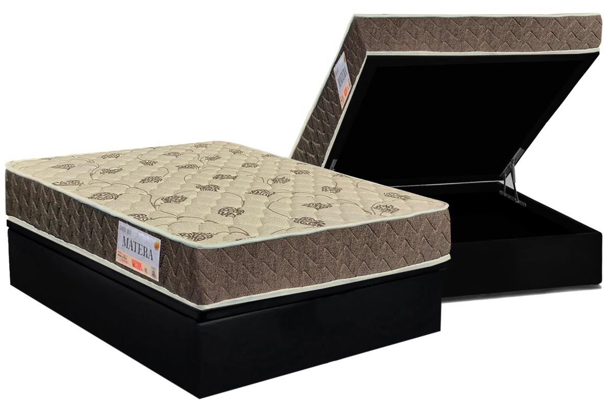 Cama Box Baú CRC +Colchão Ortopédico Matera Orthoflex