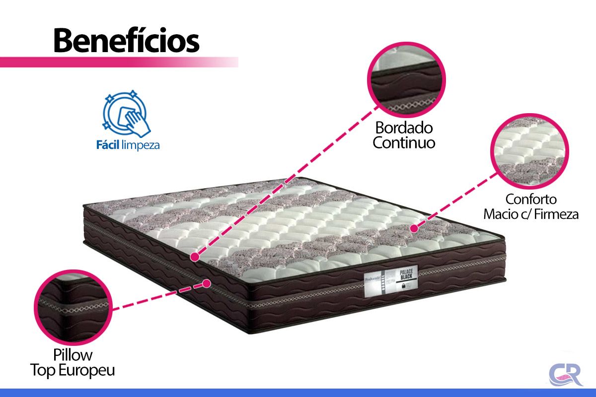 Colchão Molas Prolastic Probel Palace Black Colchão Molas Prolastic Probel Palace Black